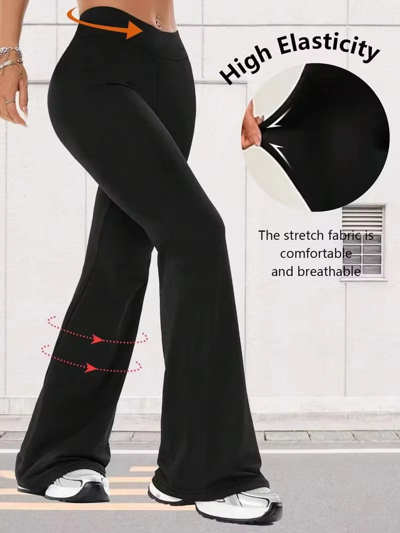 Elevate Your Style with High-Waisted Flare Yoga Pants for Women - Soft, Stretchy, and Perfect for Every Occasion