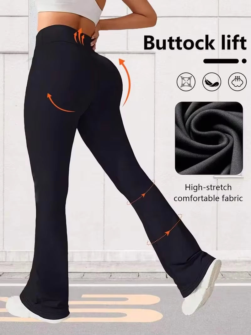Elevate Your Style with High-Waisted Flare Yoga Pants for Women - Soft, Stretchy, and Perfect for Every Occasion