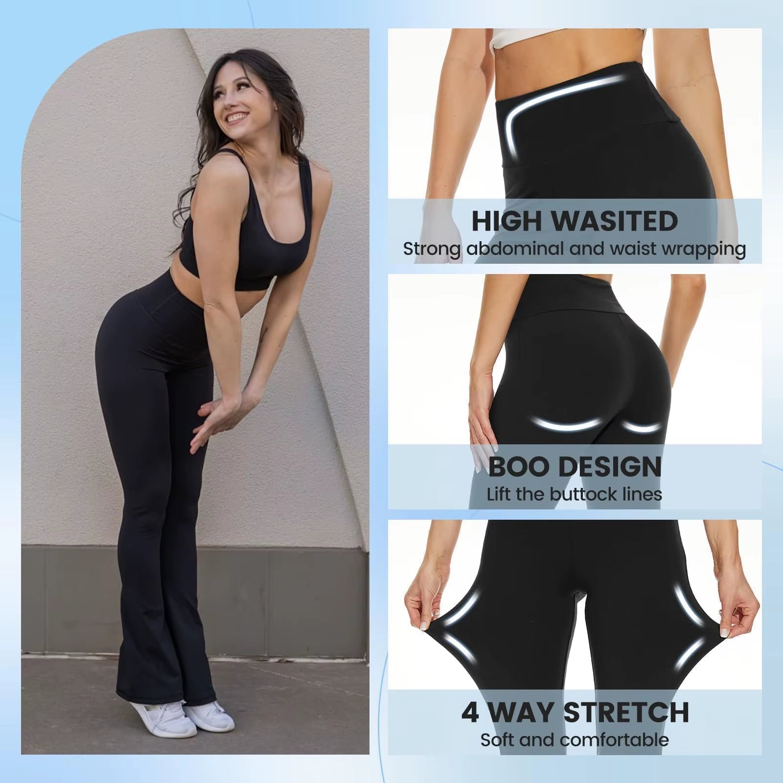 Elevate Your Style with High-Waisted Flare Yoga Pants for Women - Soft, Stretchy, and Perfect for Every Occasion