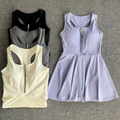 Chic High Waist Tennis Skirt with Stylish Half Zipper - Perfect for Golf, Yoga, and Everyday Fitness