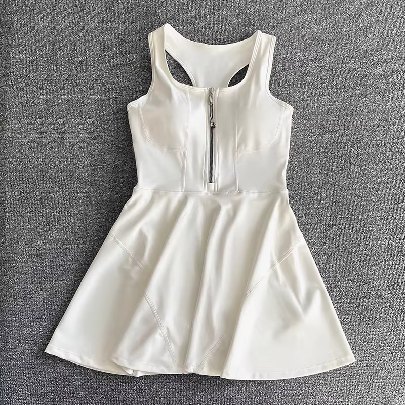Chic High Waist Tennis Skirt with Stylish Half Zipper - Perfect for Golf, Yoga, and Everyday Fitness