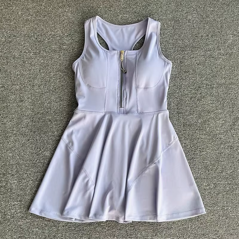 Chic High Waist Tennis Skirt with Stylish Half Zipper - Perfect for Golf, Yoga, and Everyday Fitness