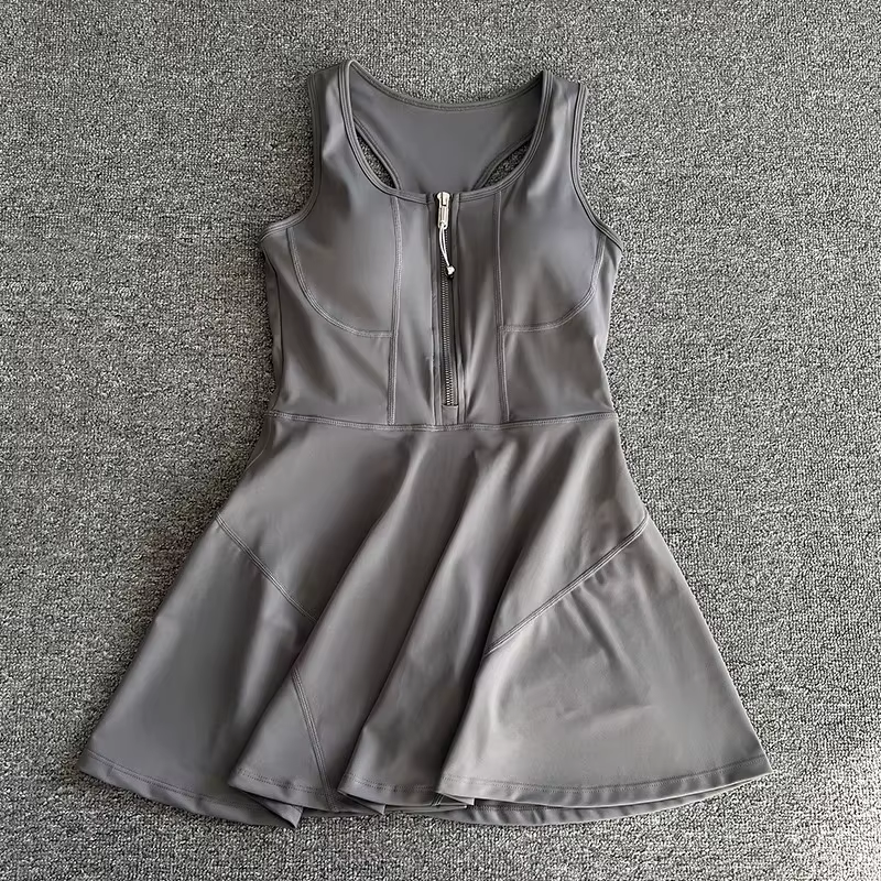 Chic High Waist Tennis Skirt with Stylish Half Zipper - Perfect for Golf, Yoga, and Everyday Fitness