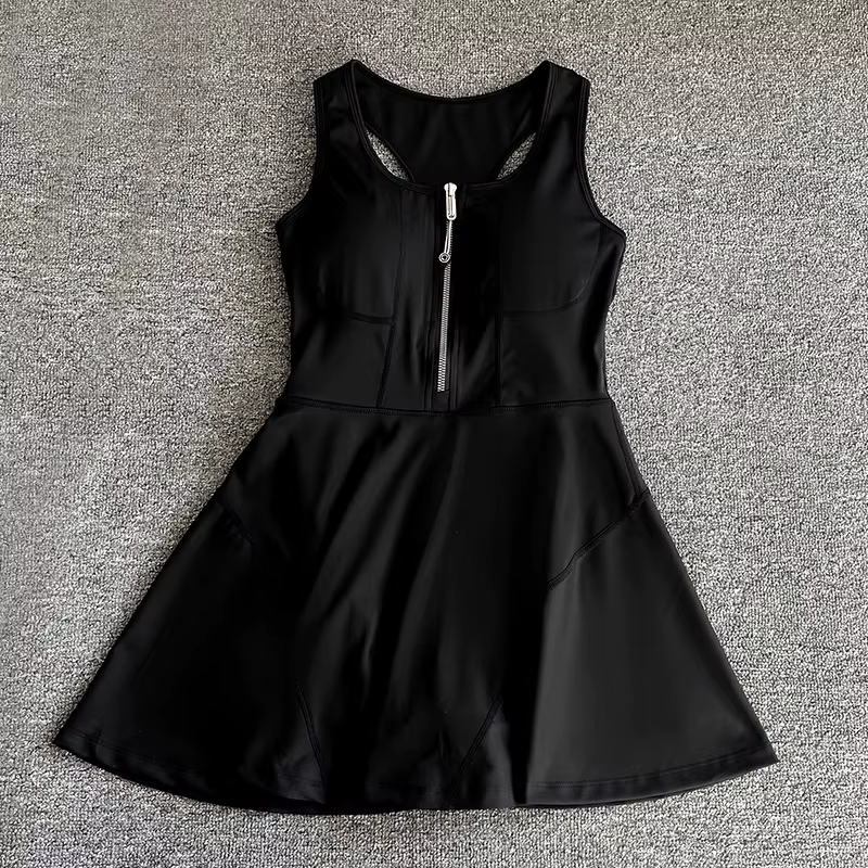 Chic High Waist Tennis Skirt with Stylish Half Zipper - Perfect for Golf, Yoga, and Everyday Fitness