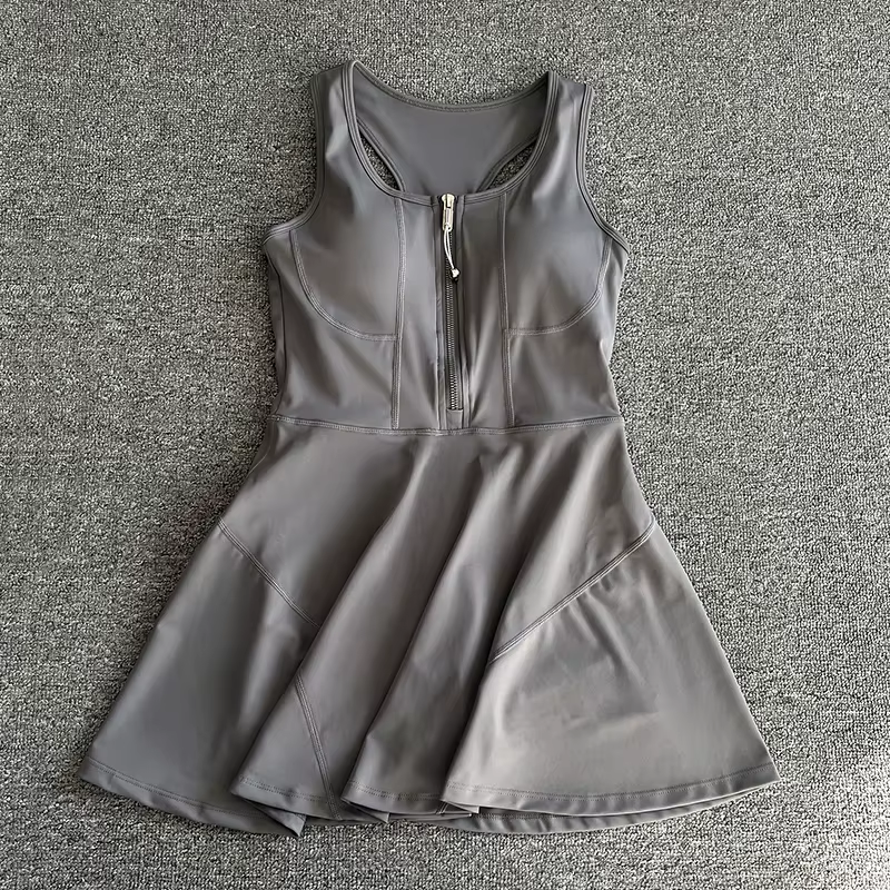Chic High Waist Tennis Skirt with Stylish Half Zipper - Perfect for Golf, Yoga, and Everyday Fitness