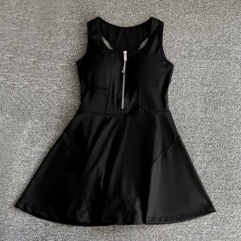 Chic High Waist Tennis Skirt with Stylish Half Zipper - Perfect for Golf, Yoga, and Everyday Fitness