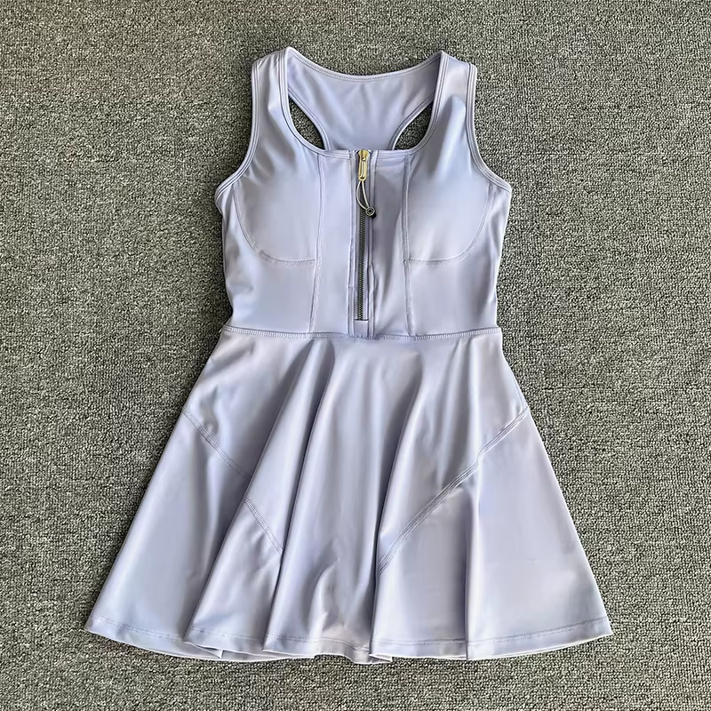 Chic High Waist Tennis Skirt with Stylish Half Zipper - Perfect for Golf, Yoga, and Everyday Fitness