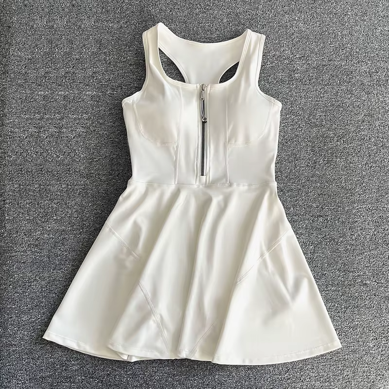 Chic High Waist Tennis Skirt with Stylish Half Zipper - Perfect for Golf, Yoga, and Everyday Fitness
