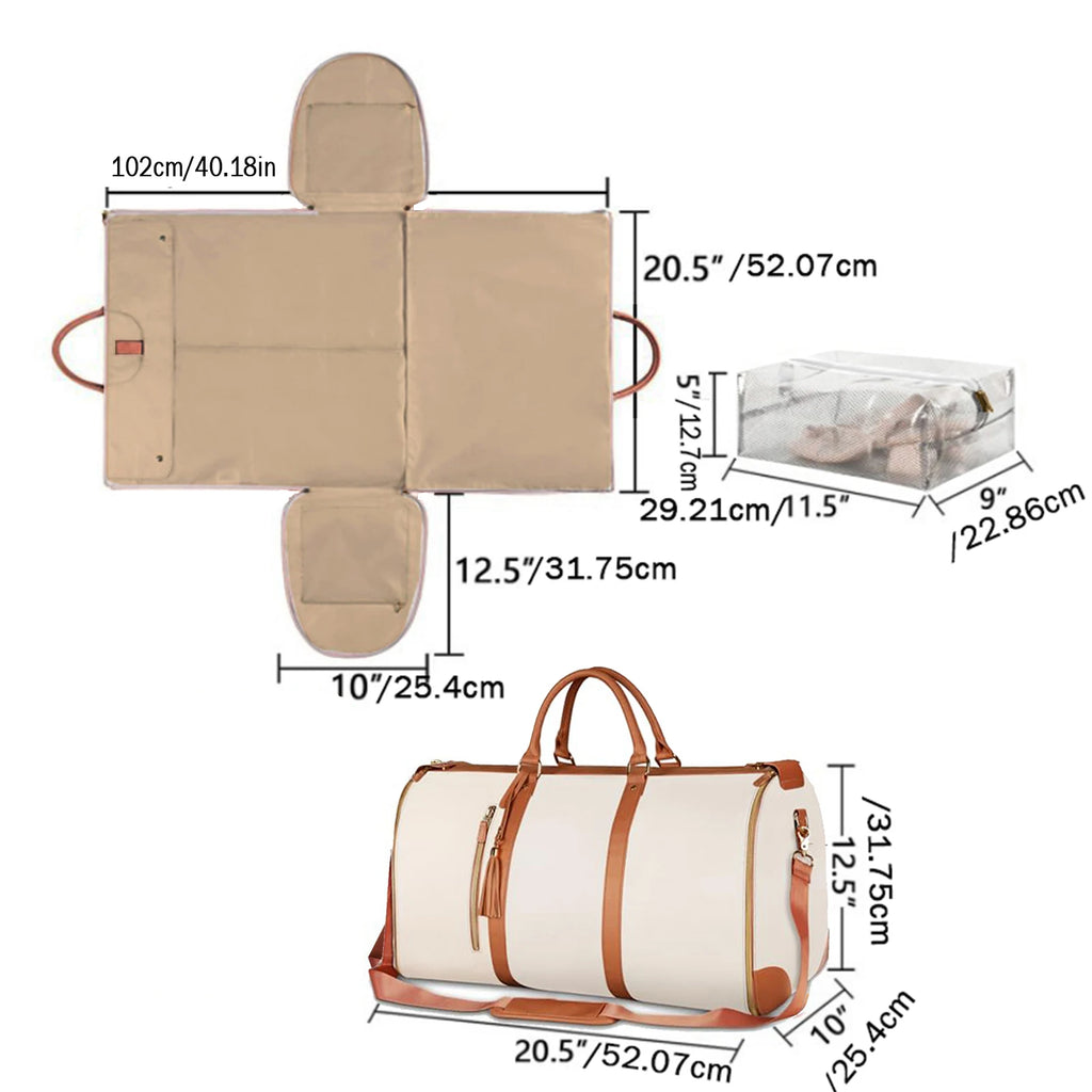 Stylish & Spacious Foldable PU Leather Duffel Bag for Women - Your Ultimate Travel Companion for Business & Leisure!