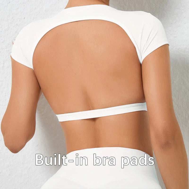 Elevate Your Workout with  Backless Yoga Crop Tops - Breathable Fitness Sportswear for Women
